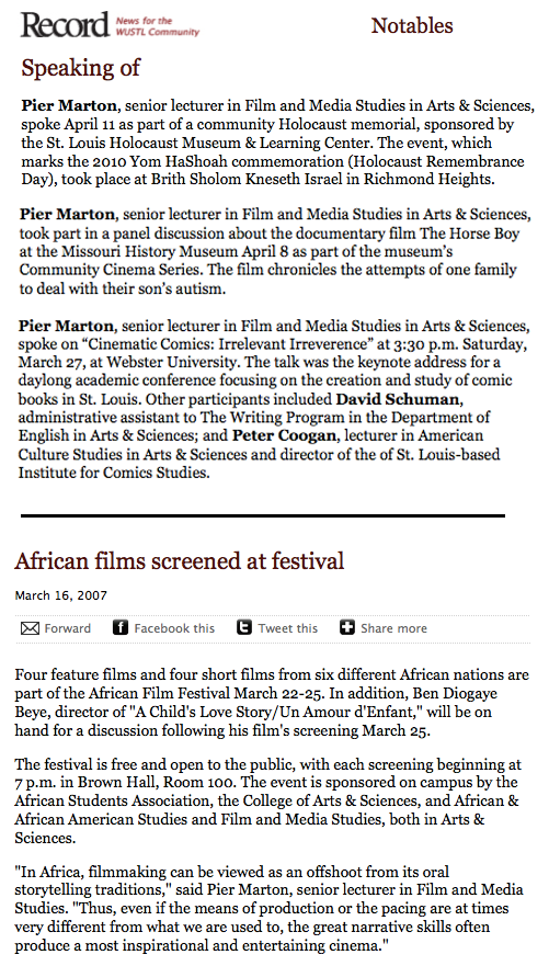Pier Marton in the Record