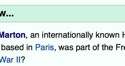 Ervin Marton featured on Wikipedia