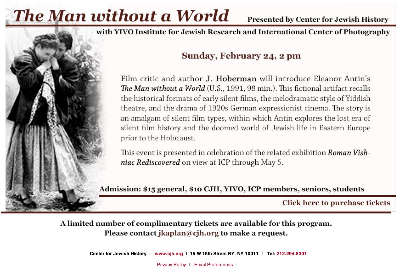 The Man Without a World Screening in NYC