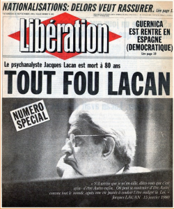 Tout Fou Lacan: La Mort de Lacan dans Libé
